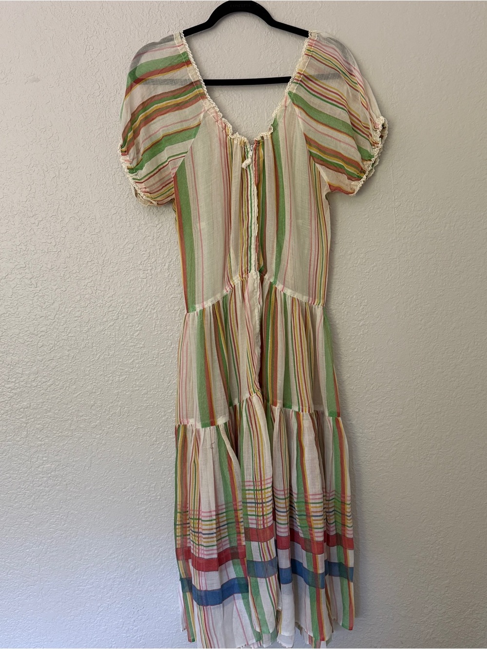 Vintage 1950s Semi-Sheer Striped Midi Dress - Picture 7 of 8